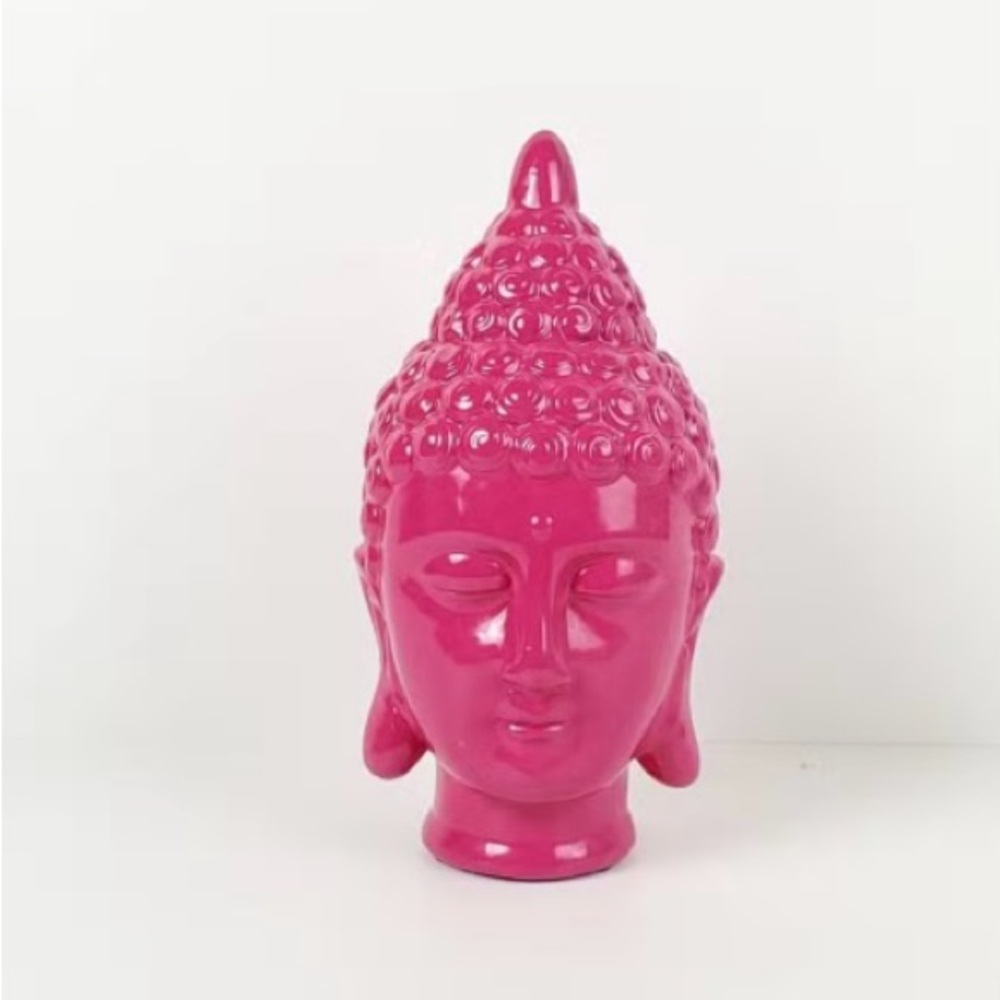 Pink Buddha Head Sculpture